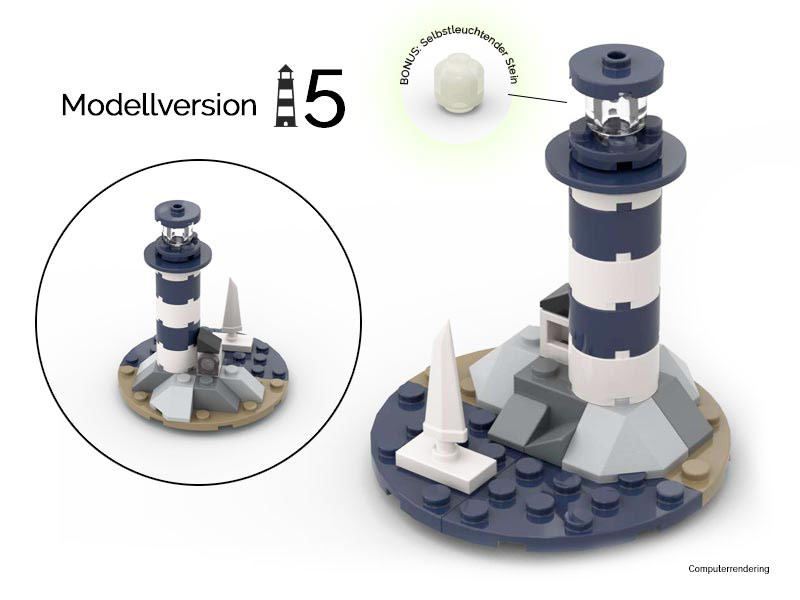 Leuchtturm aus Klemmbausteinen