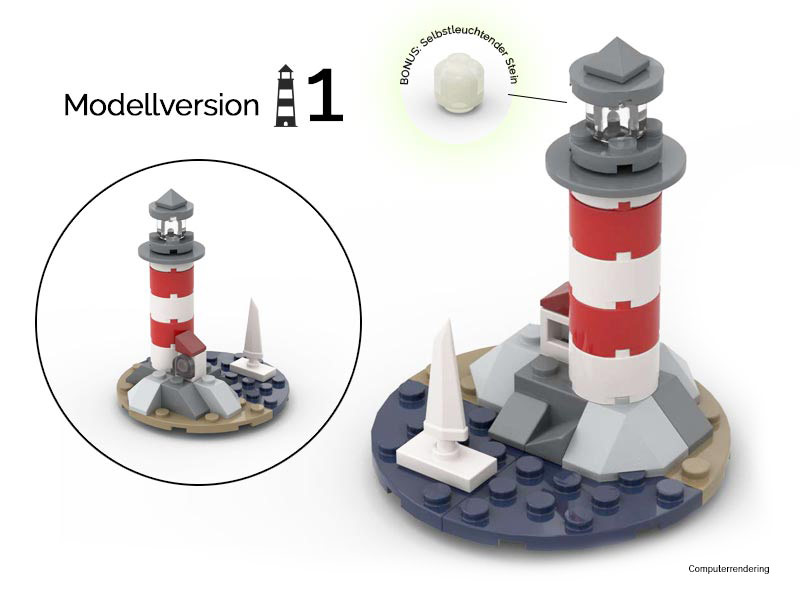 Leuchtturm aus Klemmbausteinen