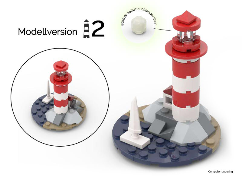 Leuchtturm aus Klemmbausteinen